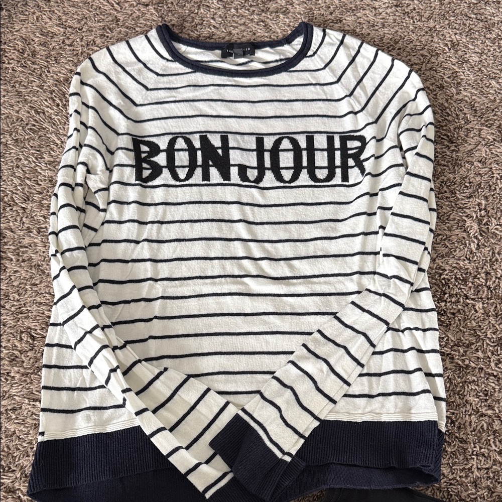 The Limited Navy and White Striped Tee